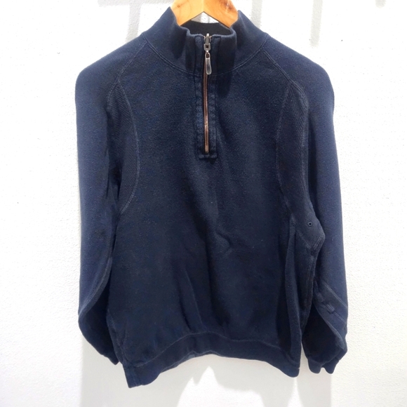 Tommy Bahama Men's Long Sleeve 1/4 Zip Pullover Sweater‎ Preppy Size S Black - Picture 2 of 8